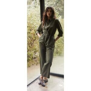 XIRENA Kellen Jumpsuit Sequoia Olive Green Utility Romper Boho Chic NWT sz Small